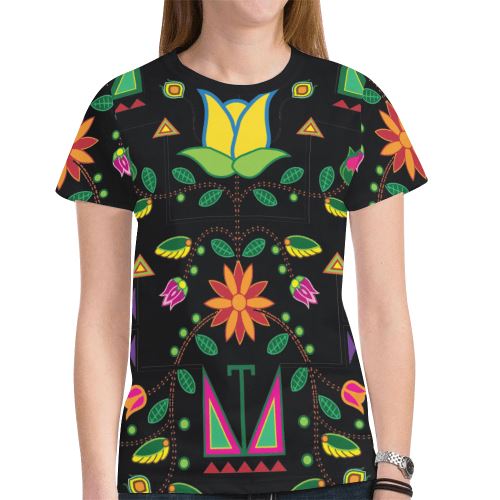 Geometric Floral Summer New All Over Print T-shirt for Women (Model T45) New All Over Print T-shirt for Women (T45) e-joyer