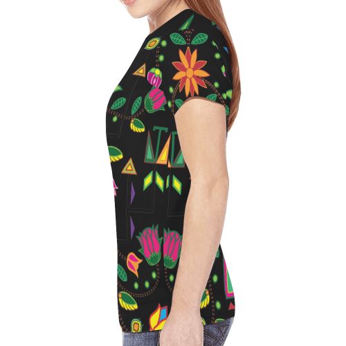 Geometric Floral Summer New All Over Print T-shirt for Women (Model T45) New All Over Print T-shirt for Women (T45) e-joyer