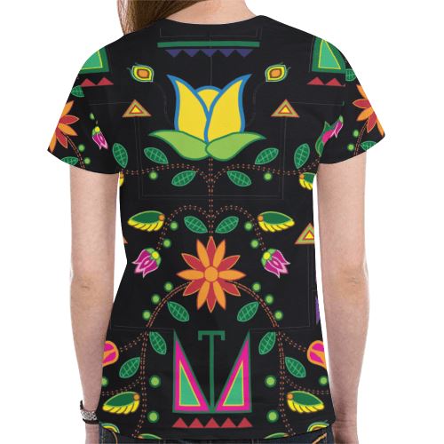 Geometric Floral Summer New All Over Print T-shirt for Women (Model T45) New All Over Print T-shirt for Women (T45) e-joyer