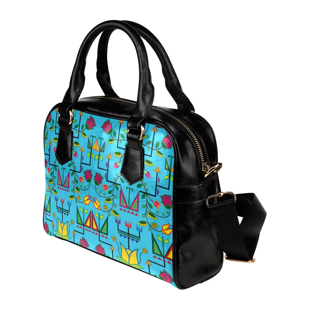 Geometric Floral Summer-Sky Blue Shoulder Handbag (Model 1634) Shoulder Handbags (1634) e-joyer
