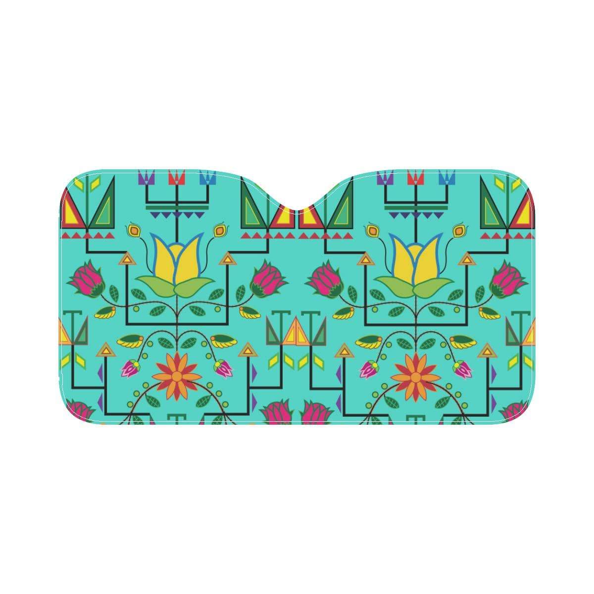Geometric Floral Summer-Sky Car Sun Shade 55"x30" Car Sun Shade e-joyer