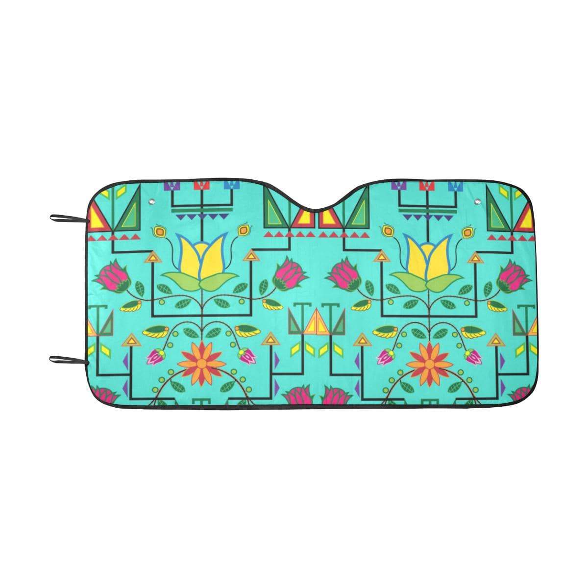 Geometric Floral Summer-Sky Car Sun Shade 55"x30" Car Sun Shade e-joyer