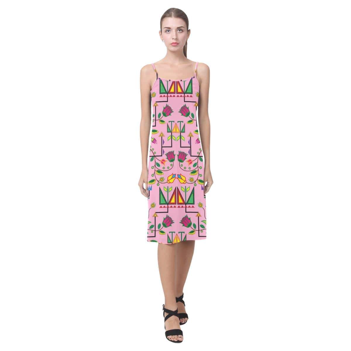 Geometric Floral Summer - Sunset Alcestis Slip Dress (Model D05) Alcestis Slip Dress (D05) e-joyer