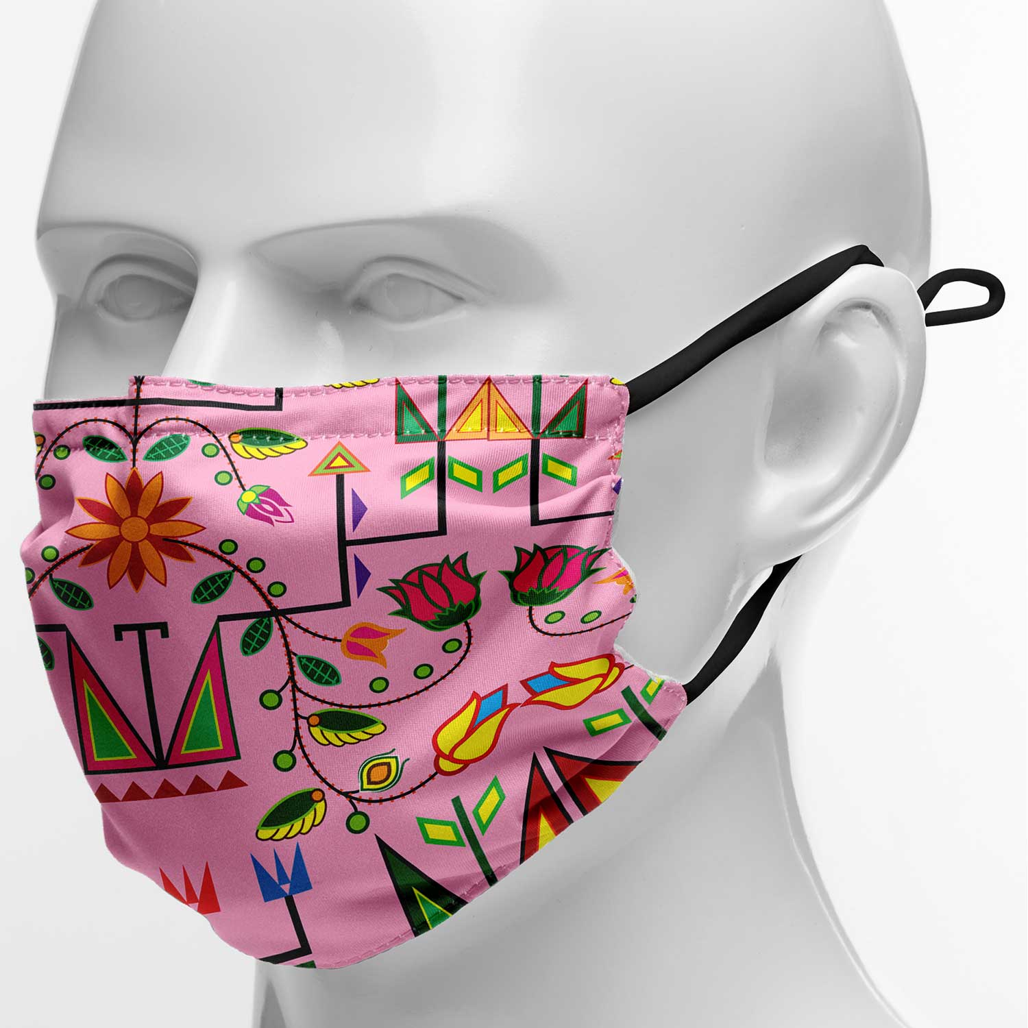 Geometric Floral Summer Sunset Face Cover Herman