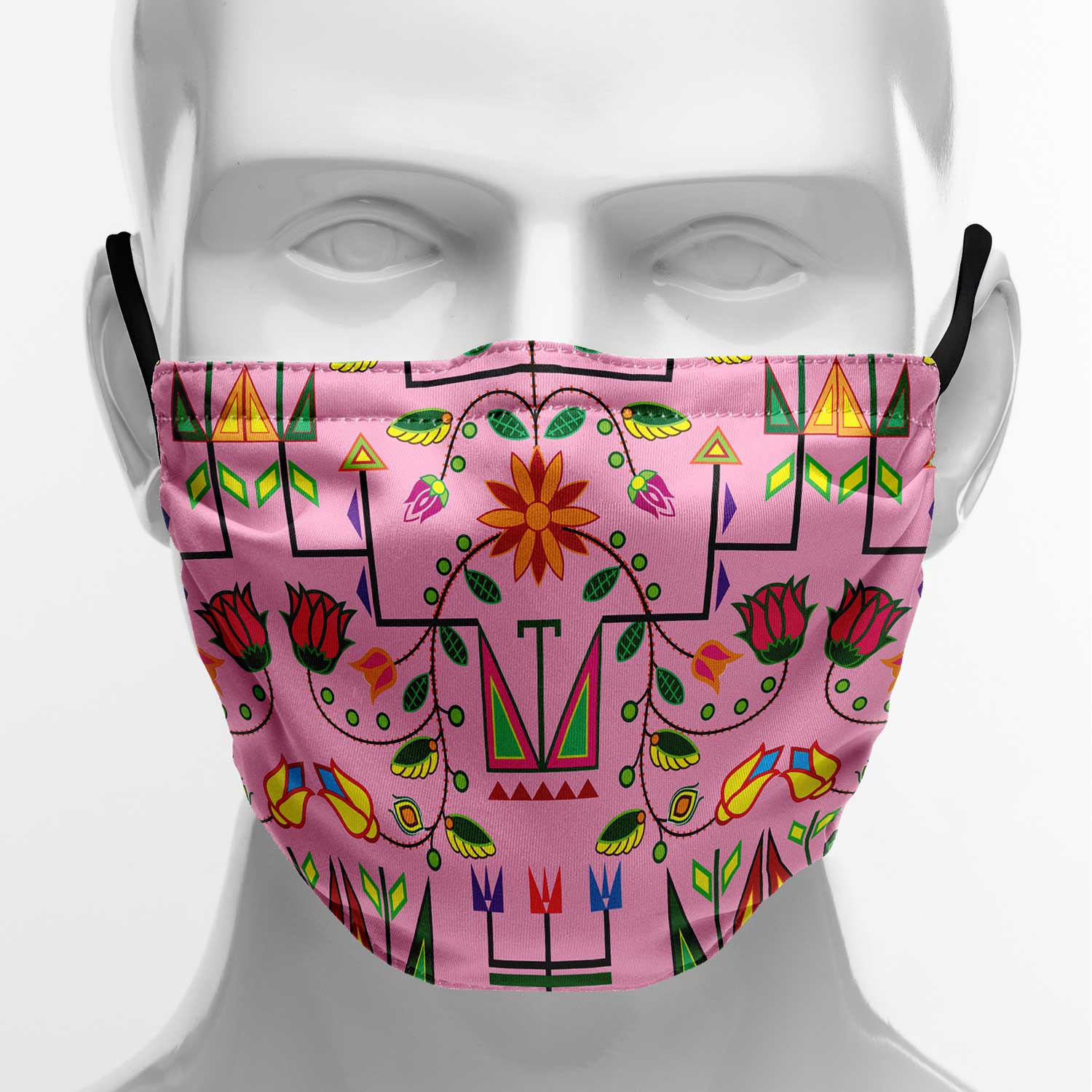 Geometric Floral Summer Sunset Face Cover Herman