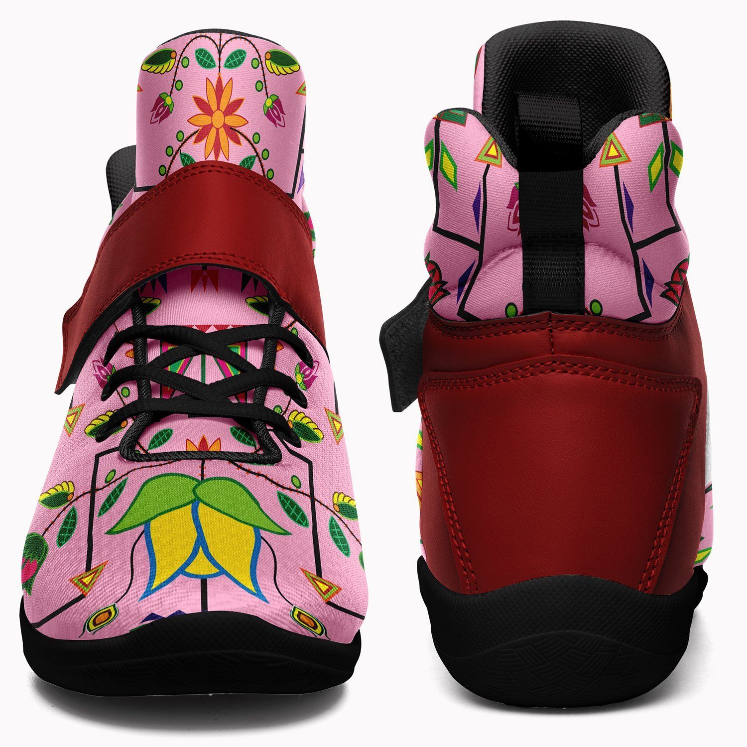 Geometric Floral Summer Sunset Ipottaa Basketball / Sport High Top Shoes - Black Sole 49 Dzine