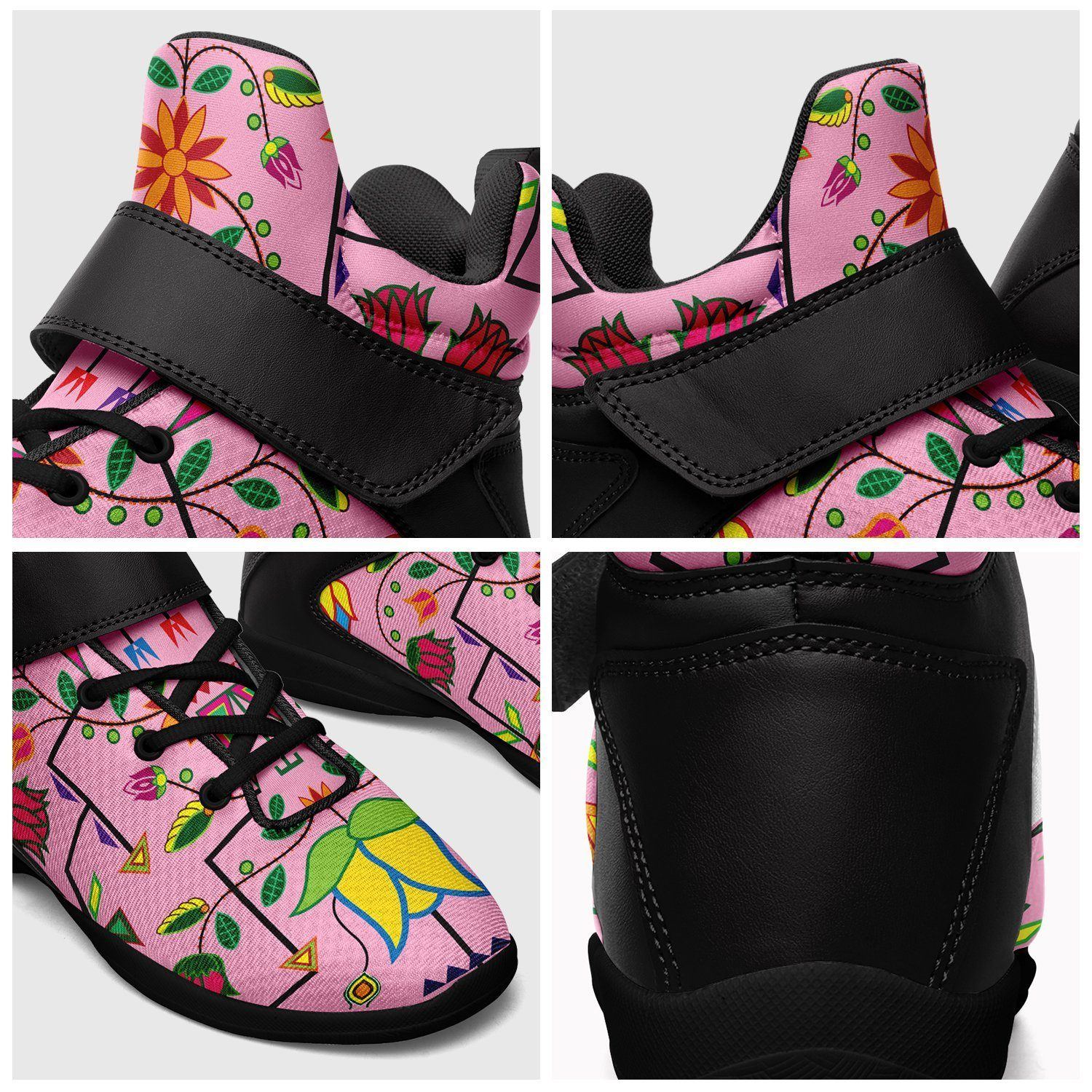 Geometric Floral Summer Sunset Ipottaa Basketball / Sport High Top Shoes - Black Sole 49 Dzine