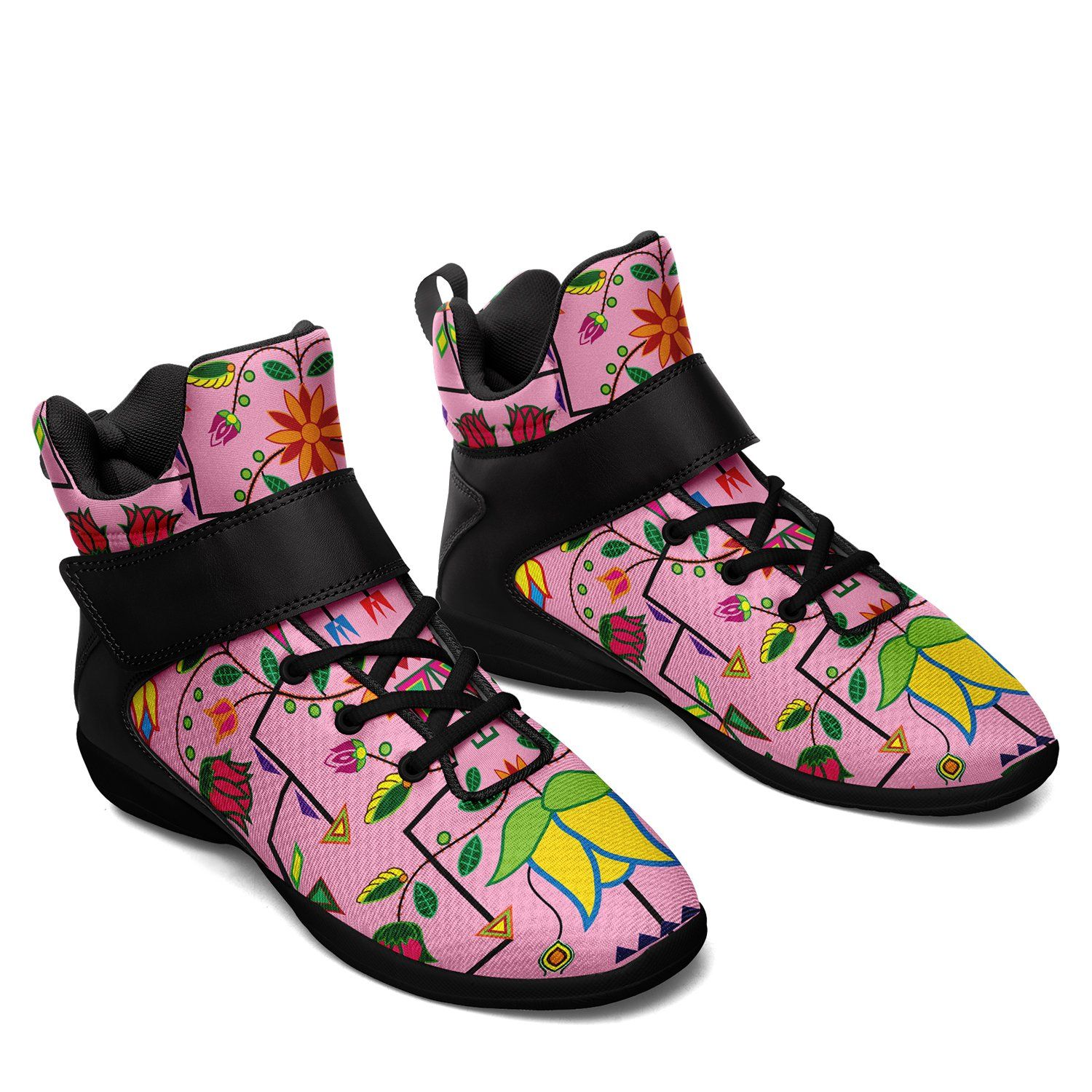 Geometric Floral Summer Sunset Kid's Ipottaa Basketball / Sport High Top Shoes 49 Dzine