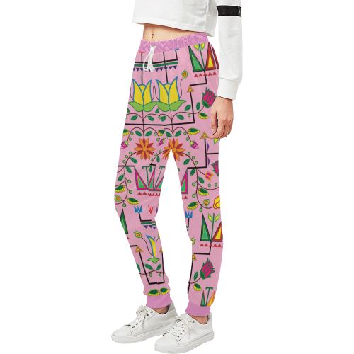 Geometric Floral Summer Sunset Women's All Over Print Sweatpants (Model L11) Women's All Over Print Sweatpants (L11) e-joyer