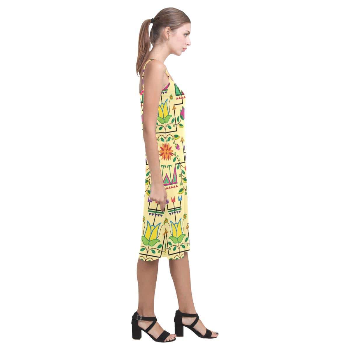 Geometric Floral Summer - Vanilla Alcestis Slip Dress (Model D05) Alcestis Slip Dress (D05) e-joyer