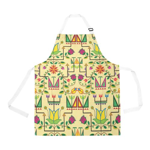 Geometric Floral Summer-Vanilla All Over Print Apron All Over Print Apron e-joyer