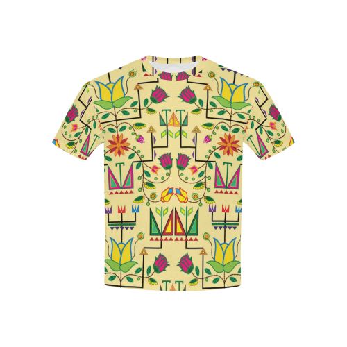 Geometric Floral Summer-Vanilla All Over Print T-shirt for Kid (USA Size) (Model T40) All Over Print T-shirt for Kid (T40) e-joyer