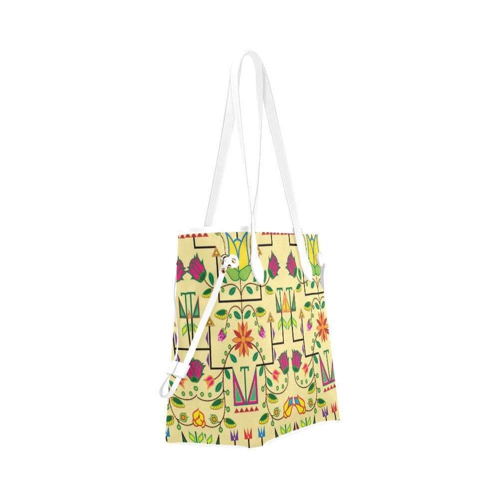 Geometric Floral Summer - Vanilla Clover Canvas Tote Bag (Model 1661) Clover Canvas Tote Bag (1661) e-joyer