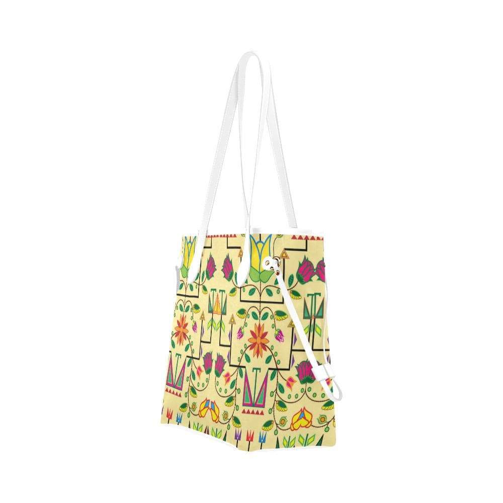 Geometric Floral Summer - Vanilla Clover Canvas Tote Bag (Model 1661) Clover Canvas Tote Bag (1661) e-joyer