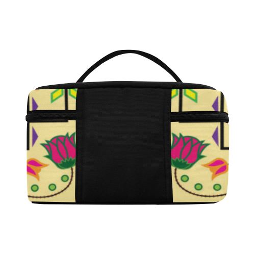 Geometric Floral Summer-Vanilla Cosmetic Bag/Large (Model 1658) Cosmetic Bag e-joyer