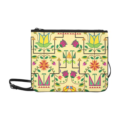 Geometric Floral Summer-Vanilla Slim Clutch Bag (Model 1668) Slim Clutch Bags (1668) e-joyer