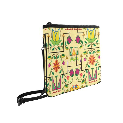 Geometric Floral Summer-Vanilla Slim Clutch Bag (Model 1668) Slim Clutch Bags (1668) e-joyer