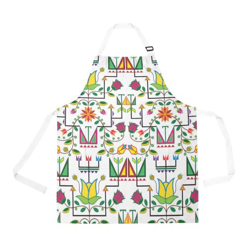 Geometric Floral Summer-White All Over Print Apron All Over Print Apron e-joyer