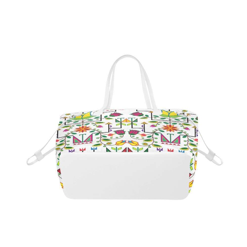 Geometric Floral Summer - White Clover Canvas Tote Bag (Model 1661) Clover Canvas Tote Bag (1661) e-joyer