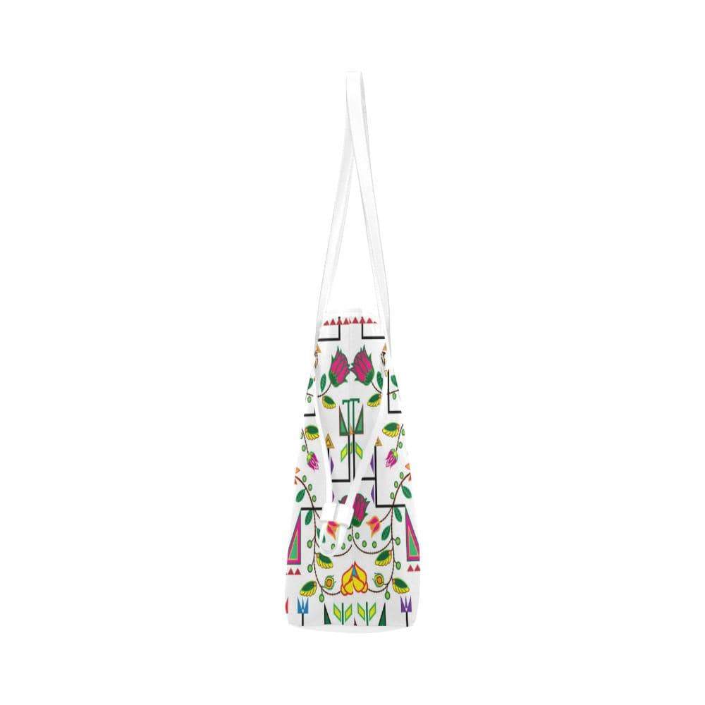 Geometric Floral Summer - White Clover Canvas Tote Bag (Model 1661) Clover Canvas Tote Bag (1661) e-joyer