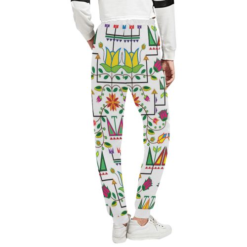 Geometric Floral Summer-White Women's All Over Print Sweatpants (Model L11) Women's All Over Print Sweatpants (L11) e-joyer