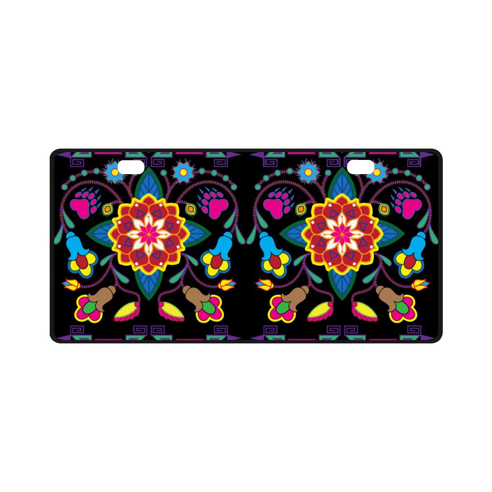 Geometric Floral Winter-Black License Plate License Plate e-joyer
