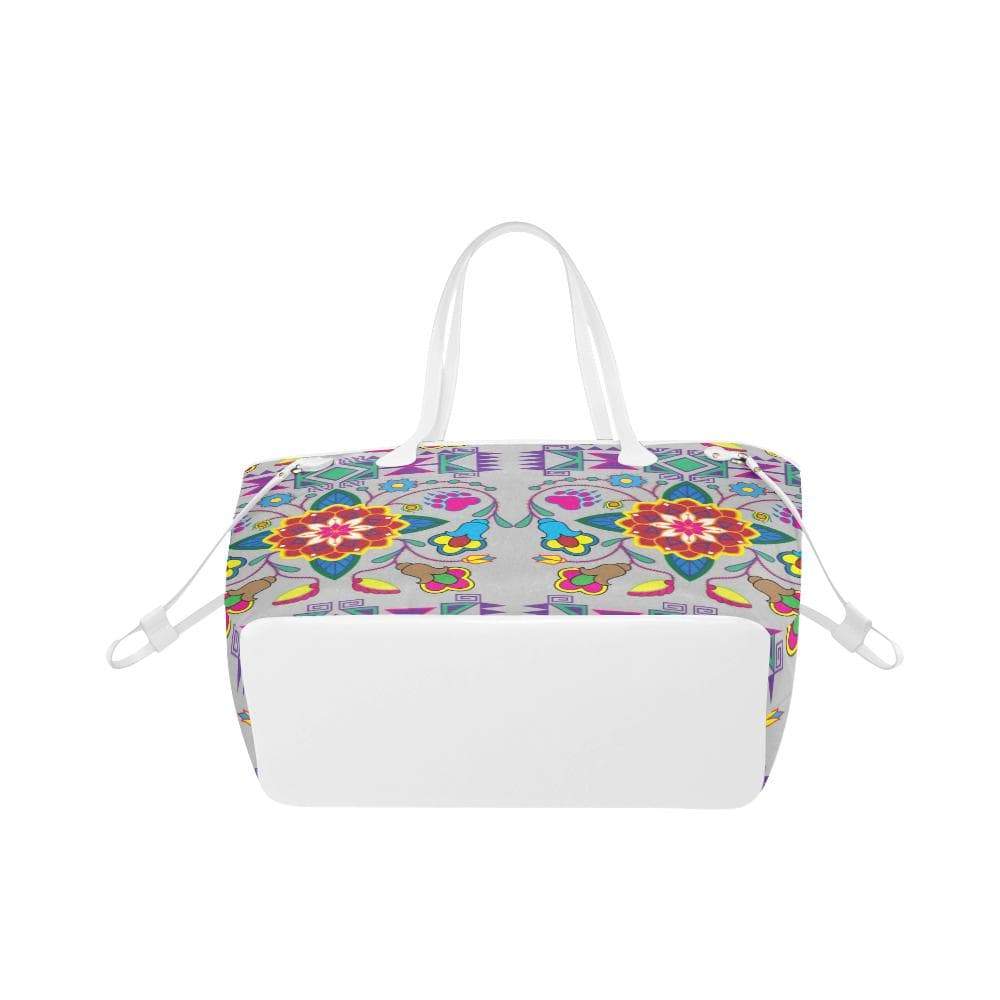 Geometric Floral Winter - Gray Clover Canvas Tote Bag (Model 1661) Clover Canvas Tote Bag (1661) e-joyer