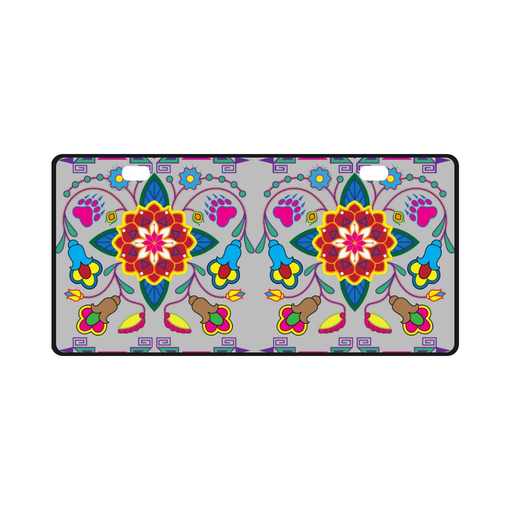 Geometric Floral Winter-Gray License Plate License Plate e-joyer