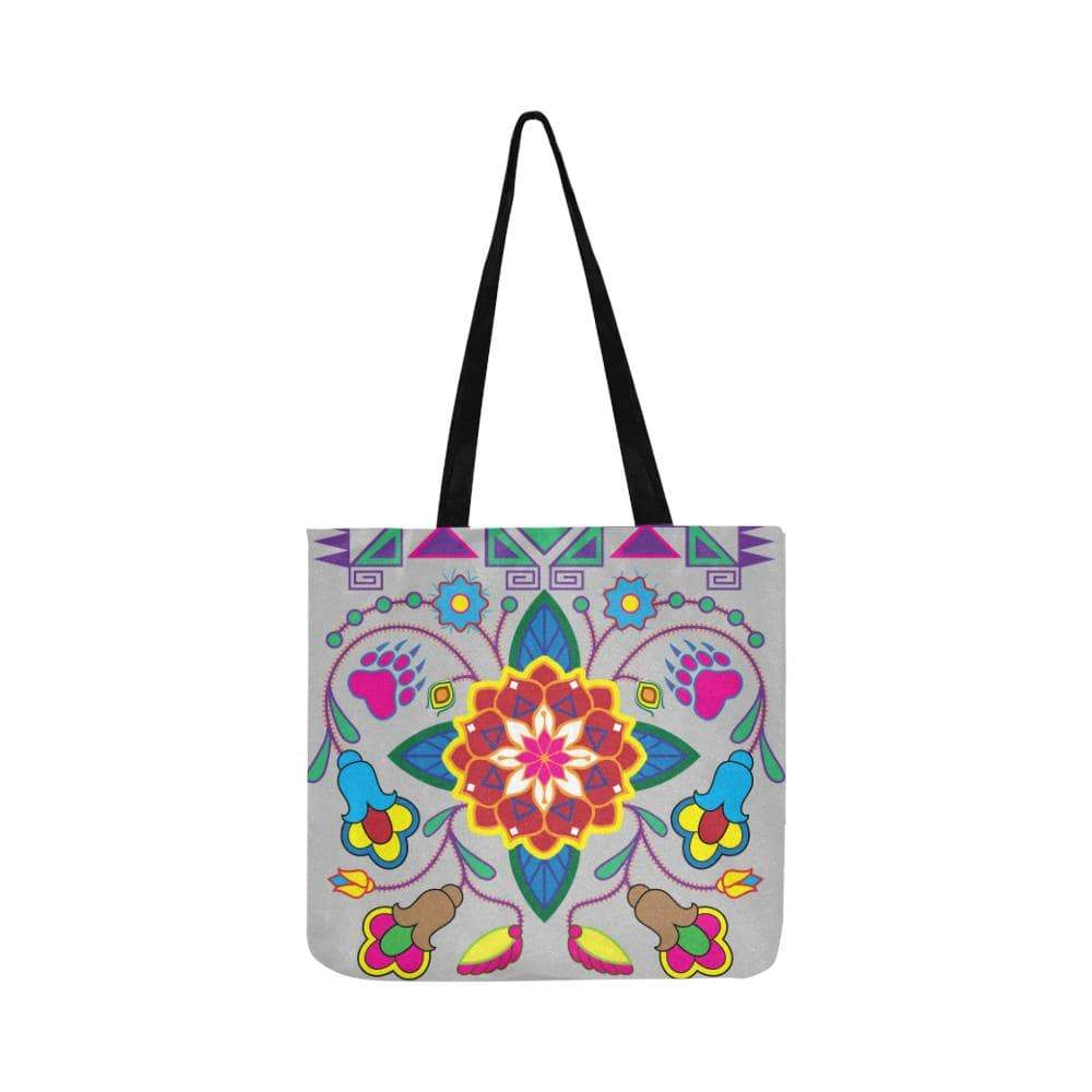 Geometric Floral Winter-Gray Reusable Shopping Bag Model 1660 (Two sides) Shopping Tote Bag (1660) e-joyer