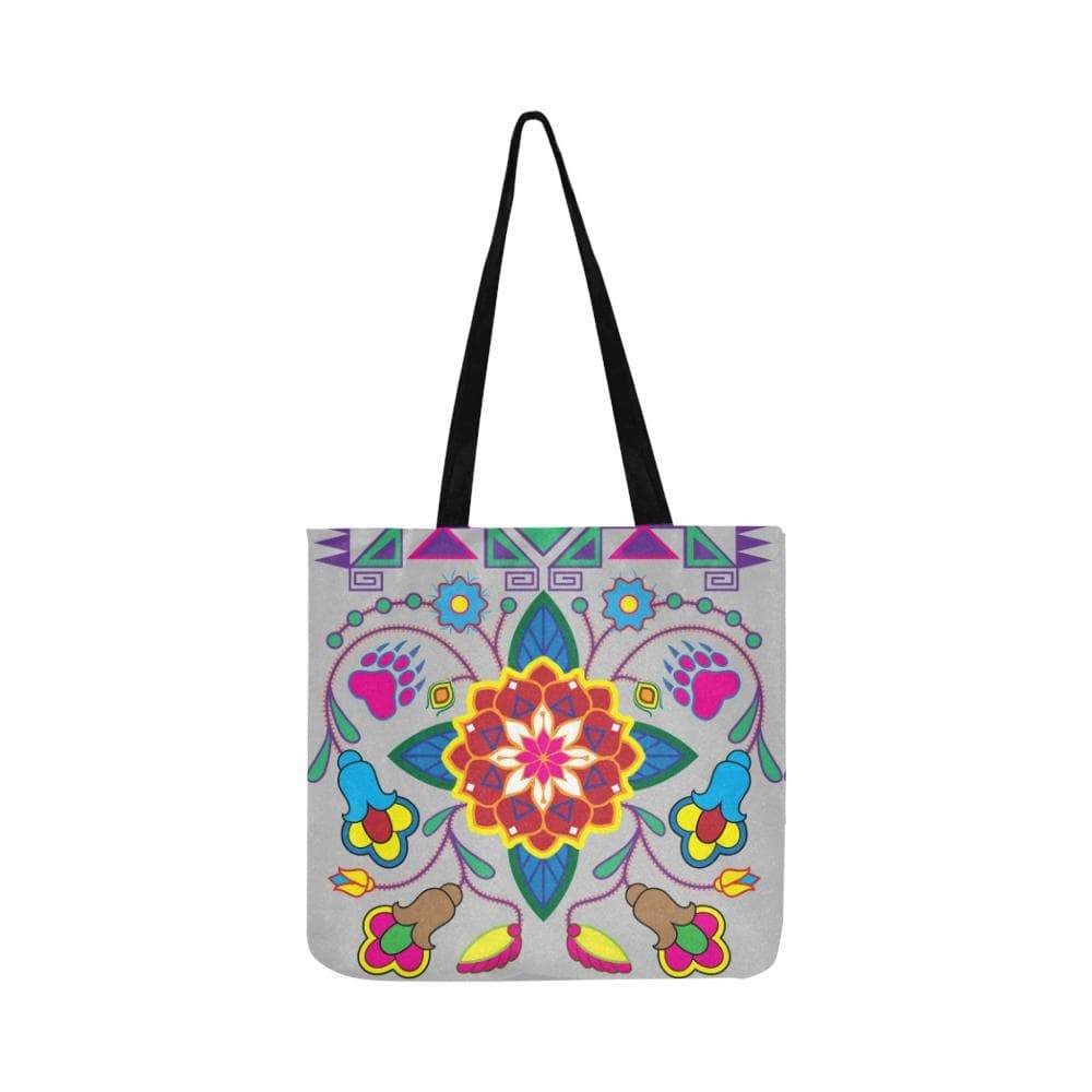 Geometric Floral Winter-Gray Reusable Shopping Bag Model 1660 (Two sides) Shopping Tote Bag (1660) e-joyer