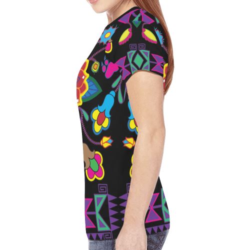 Geometric Floral Winter New All Over Print T-shirt for Women (Model T45) New All Over Print T-shirt for Women (T45) e-joyer