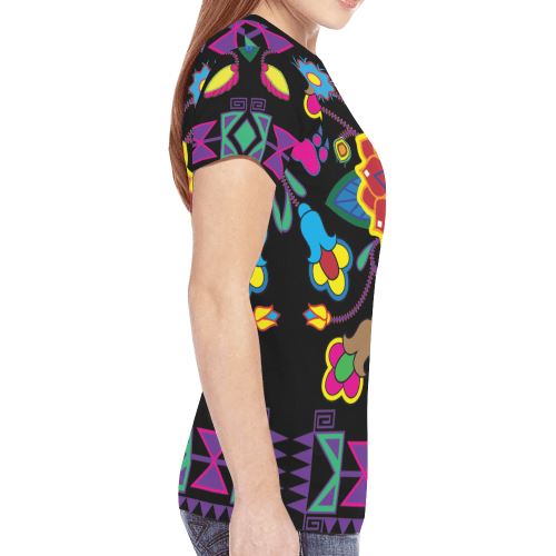 Geometric Floral Winter New All Over Print T-shirt for Women (Model T45) New All Over Print T-shirt for Women (T45) e-joyer