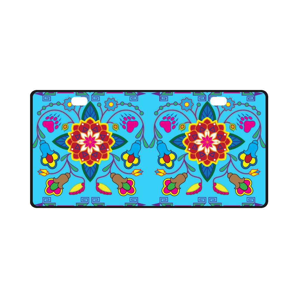Geometric Floral Winter-Sky Blue License Plate License Plate e-joyer