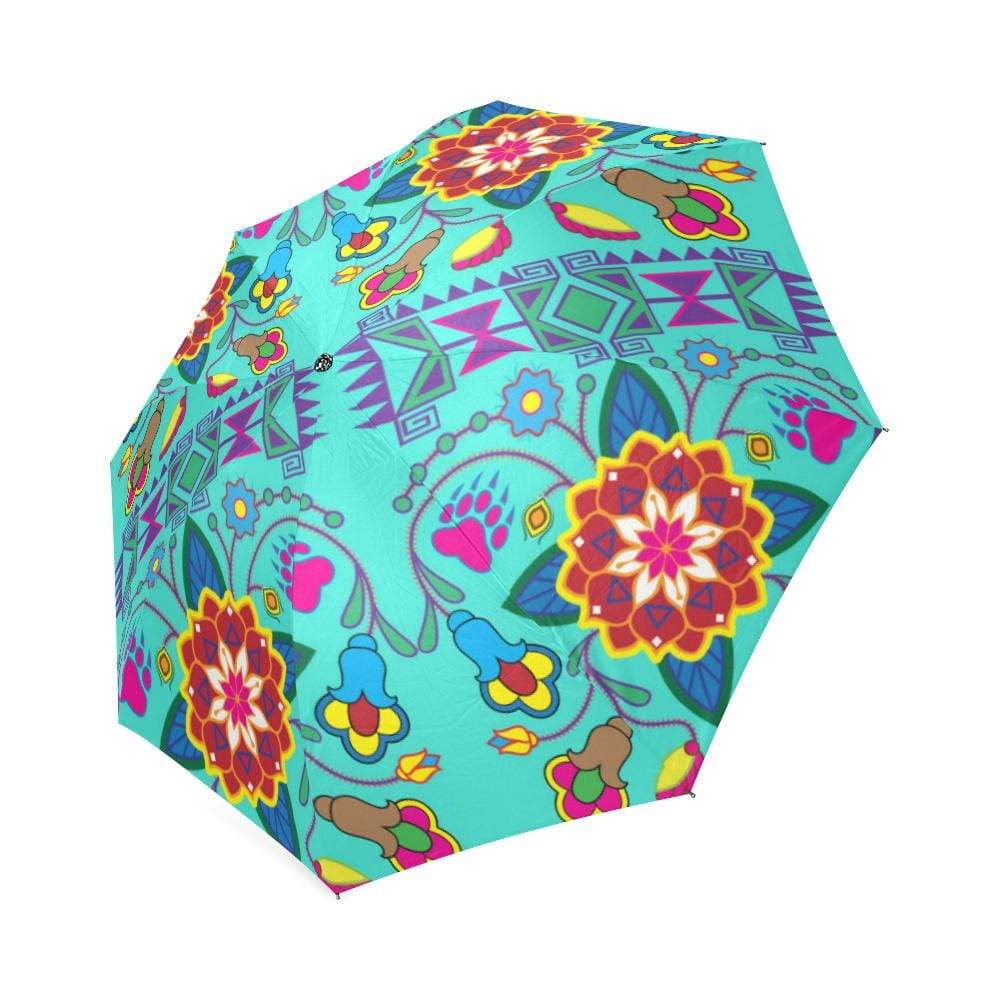 Geometric Floral Winter-Sky Foldable Umbrella Foldable Umbrella e-joyer