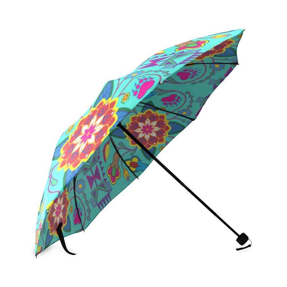 Geometric Floral Winter-Sky Foldable Umbrella Foldable Umbrella e-joyer