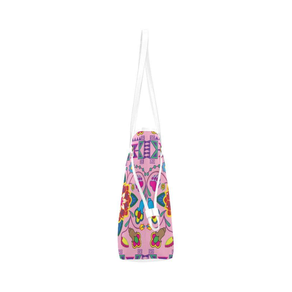 Geometric Floral Winter - Sunset Clover Canvas Tote Bag (Model 1661) Clover Canvas Tote Bag (1661) e-joyer