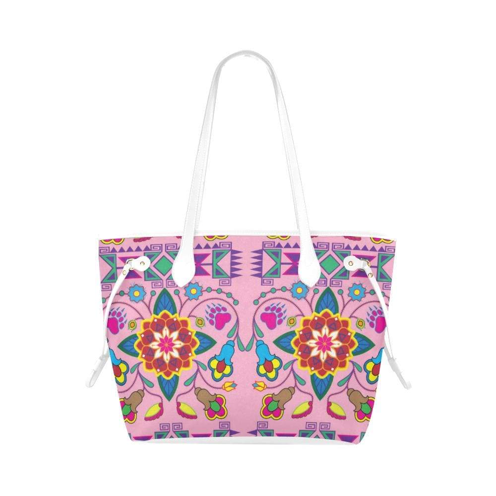 Geometric Floral Winter - Sunset Clover Canvas Tote Bag (Model 1661) Clover Canvas Tote Bag (1661) e-joyer