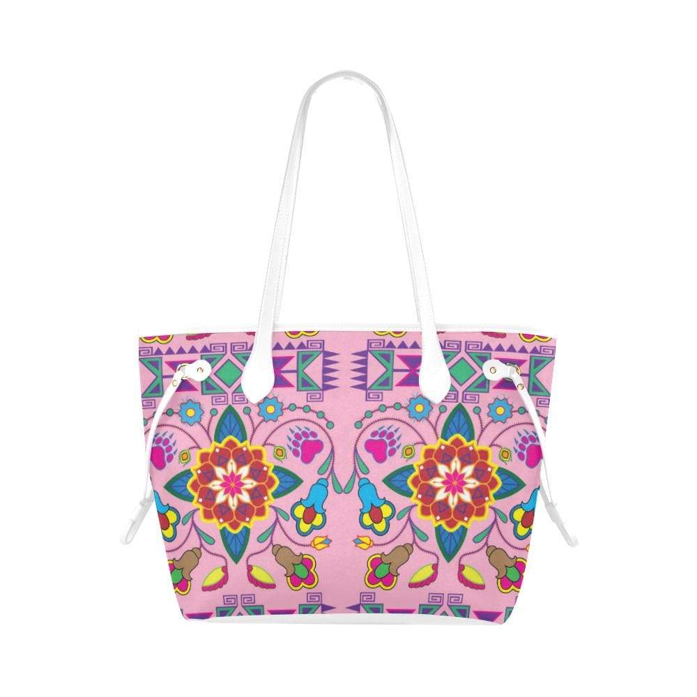 Geometric Floral Winter - Sunset Clover Canvas Tote Bag (Model 1661) Clover Canvas Tote Bag (1661) e-joyer