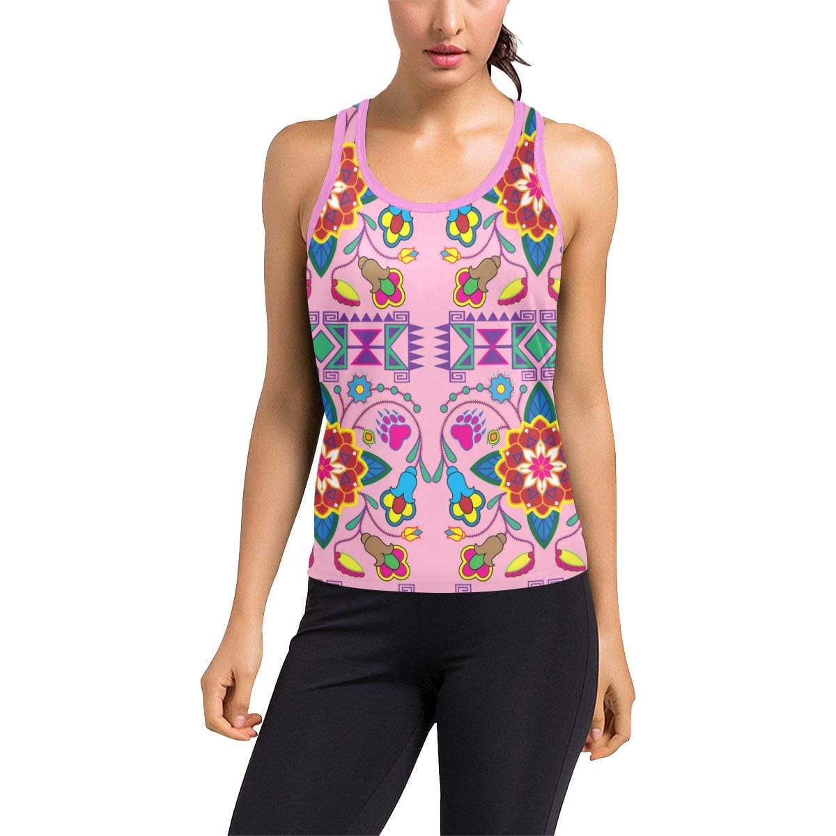 Geometric Floral Winter-Sunset Women's Racerback Tank Top (Model T60) Racerback Tank Top (T60) e-joyer