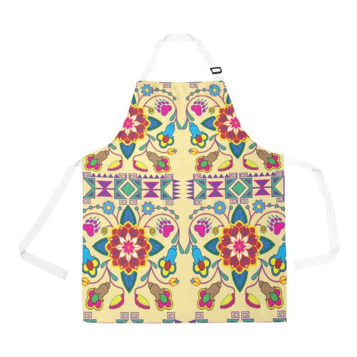 Geometric Floral Winter-Vanilla All Over Print Apron All Over Print Apron e-joyer