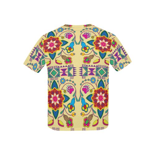 Geometric Floral Winter-Vanilla All Over Print T-shirt for Kid (USA Size) (Model T40) All Over Print T-shirt for Kid (T40) e-joyer