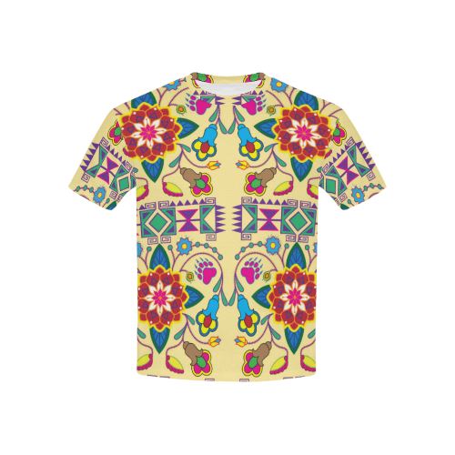Geometric Floral Winter-Vanilla All Over Print T-shirt for Kid (USA Size) (Model T40) All Over Print T-shirt for Kid (T40) e-joyer