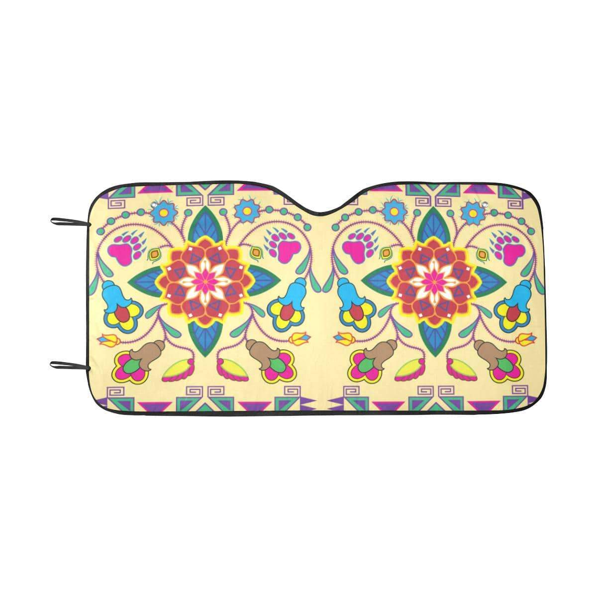 Geometric Floral Winter-Vanilla Car Sun Shade 55"x30" Car Sun Shade e-joyer