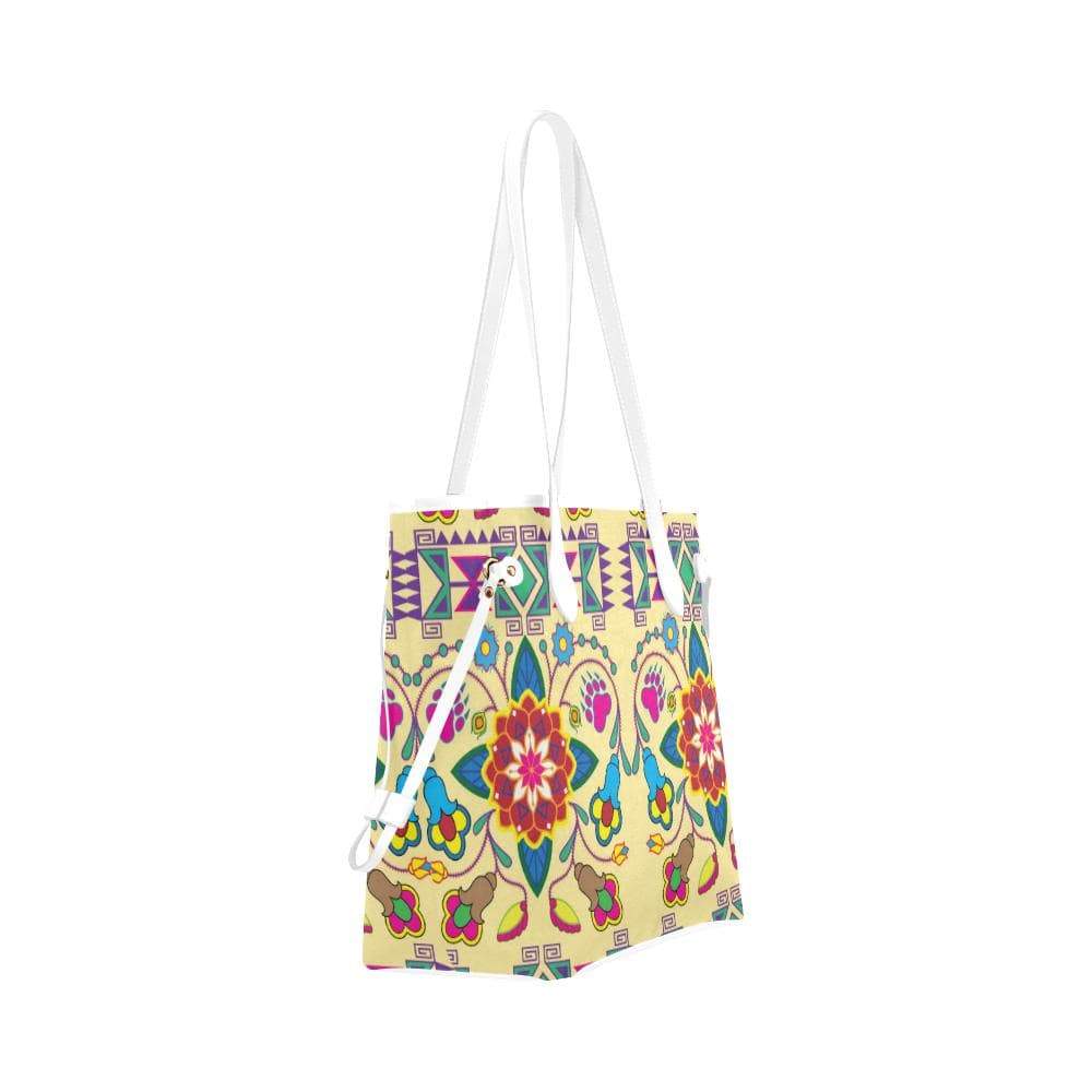 Geometric Floral Winter - Vanilla Clover Canvas Tote Bag (Model 1661) Clover Canvas Tote Bag (1661) e-joyer