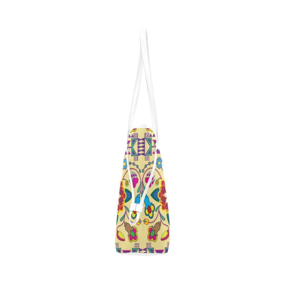 Geometric Floral Winter - Vanilla Clover Canvas Tote Bag (Model 1661) Clover Canvas Tote Bag (1661) e-joyer