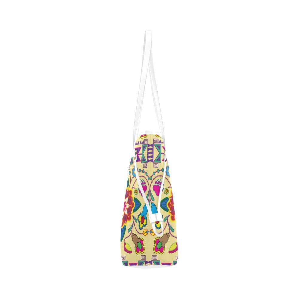 Geometric Floral Winter - Vanilla Clover Canvas Tote Bag (Model 1661) Clover Canvas Tote Bag (1661) e-joyer