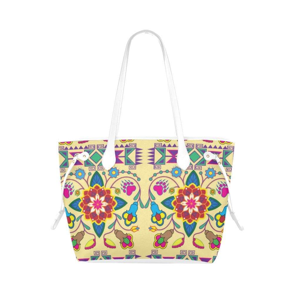 Geometric Floral Winter - Vanilla Clover Canvas Tote Bag (Model 1661) Clover Canvas Tote Bag (1661) e-joyer
