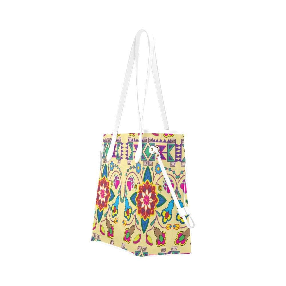 Geometric Floral Winter - Vanilla Clover Canvas Tote Bag (Model 1661) Clover Canvas Tote Bag (1661) e-joyer