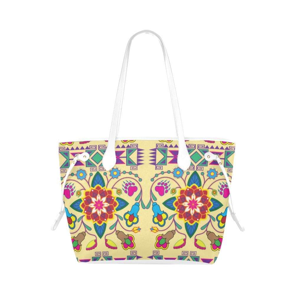 Geometric Floral Winter - Vanilla Clover Canvas Tote Bag (Model 1661) Clover Canvas Tote Bag (1661) e-joyer