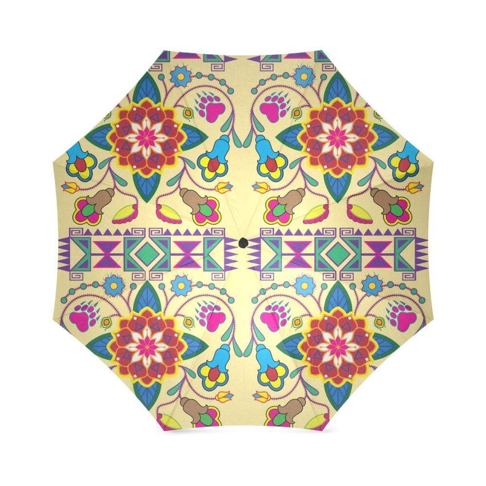 Geometric Floral Winter-Vanilla Foldable Umbrella Foldable Umbrella e-joyer